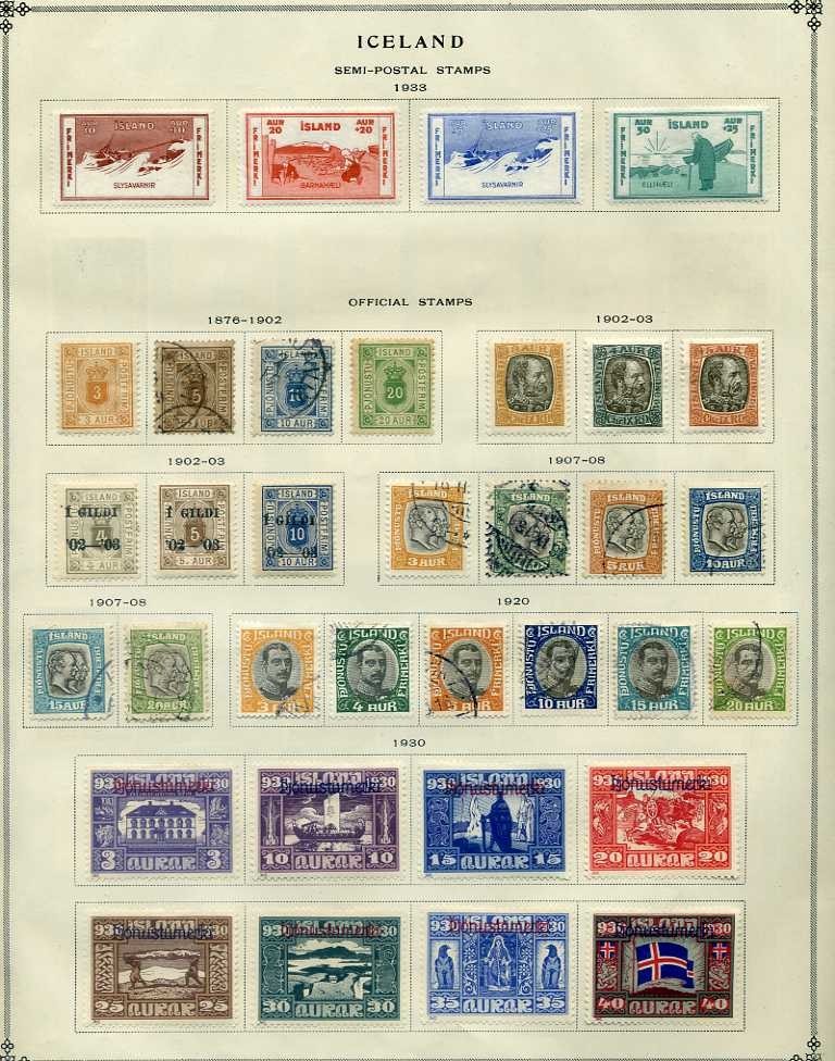 Iceland Collection on mostly Complete Scott International Pages