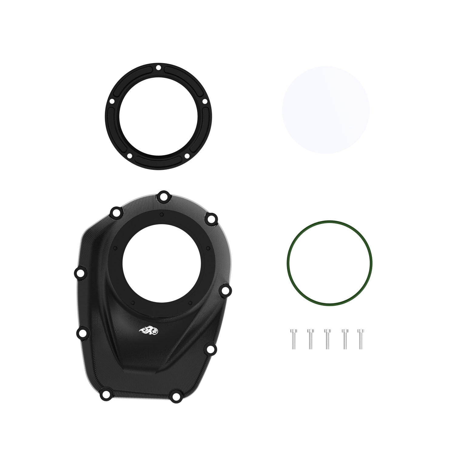 Black Camshaft Cover with Transparent Glass Fits Harley Davidson 17-23 Touring