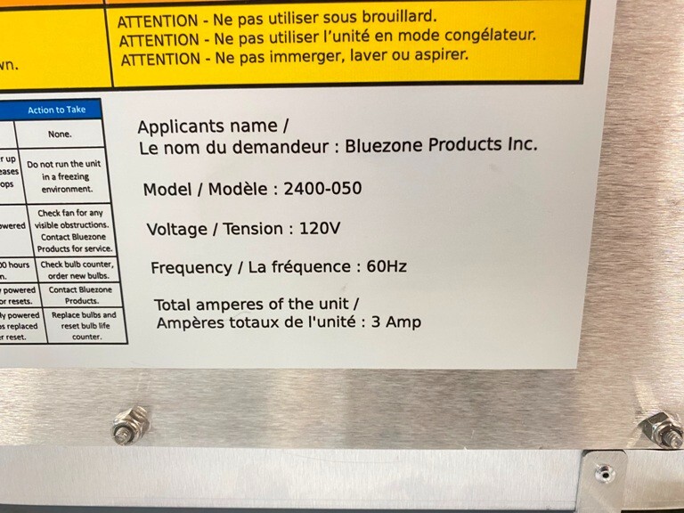 Walk-in Coolers Food Preservation Bluezone Model 2400-050 New 115V