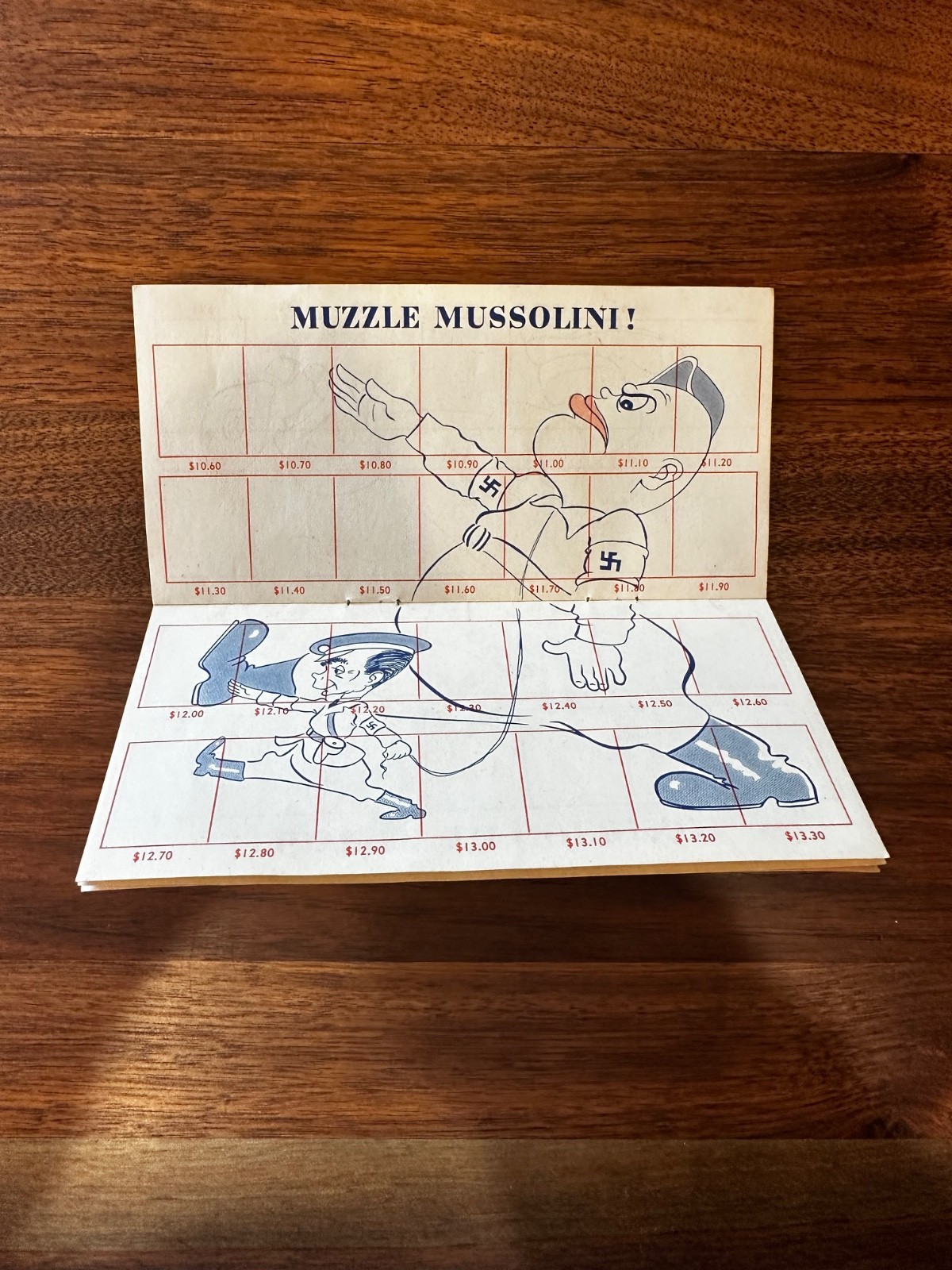 WWII Propaganda War Savings Stamp Album “Stamp Out the Axis” Unused 1942 Cartoon