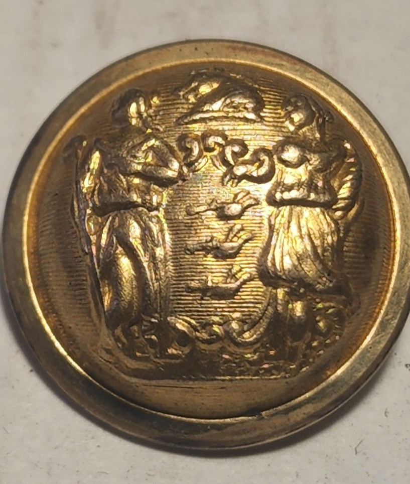 UNION NEW JERSEY CIVIL WAR OFFICERS COAT BUTTON ~ SCOVILL  MF'G CO WATERBURY No2