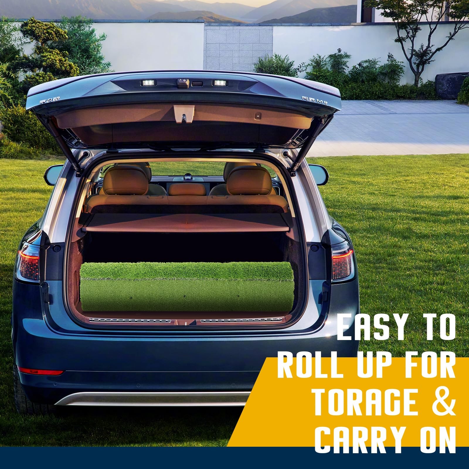 Dual-Turf Golf Mat 36mm 5x4ft/5x5ft Extra Thick Hitting Mats Practice Outdoor