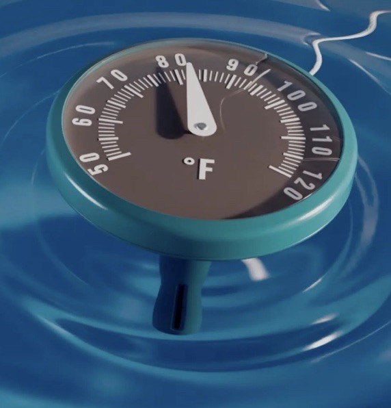 Mainstays Large Print Dial Pool Thermometer Easy Read Top View