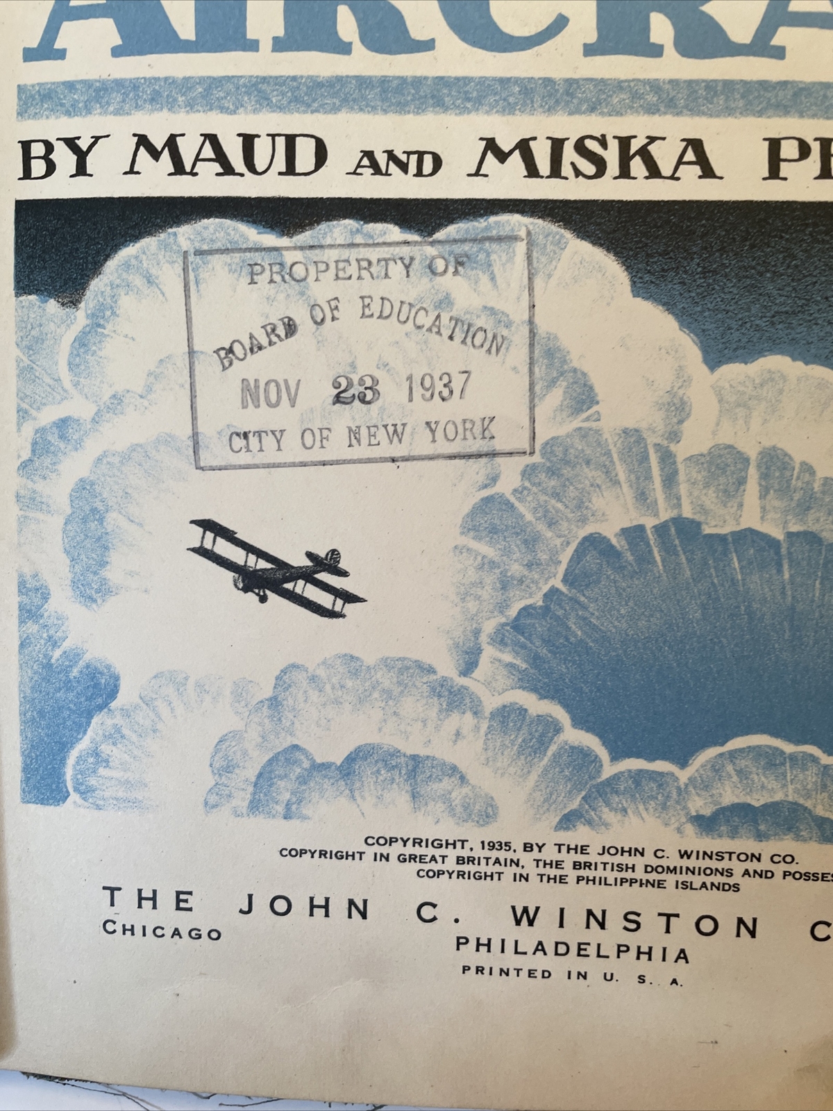 1935 Edition - The Story Book of Aircraft - Maud & Miska Petersham - Aviation
