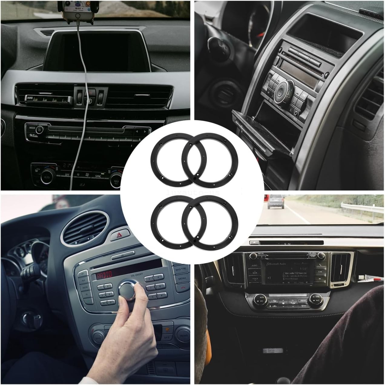 6.5 inch Plastic Spacer Speaker Rings Custom Mounting Adapter Subwoofer 2 Pairs