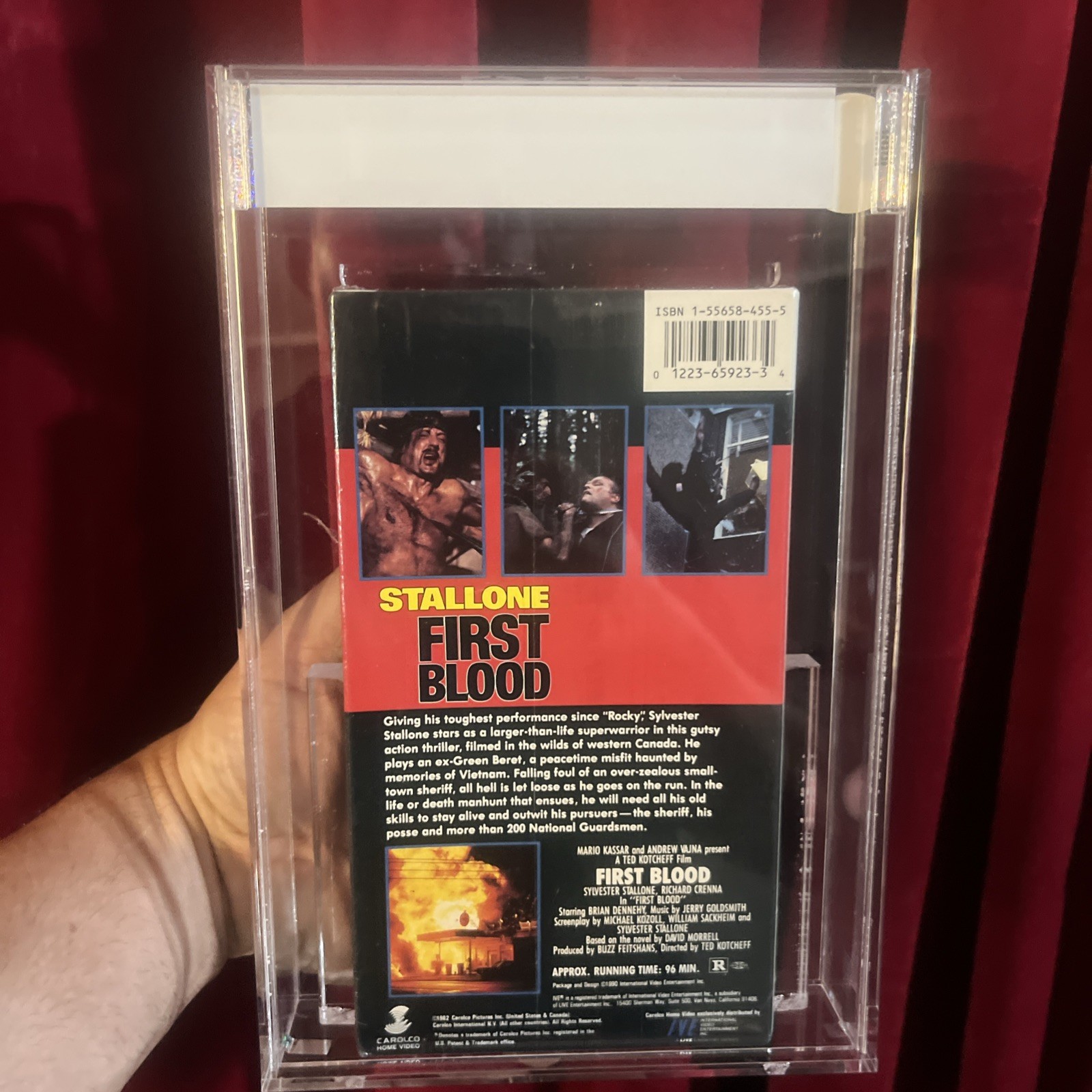 FIRST BLOOD 1990 Slip Sealed VHS Graded IGS 7.5 / 7.5 Seal Stallone Rambo