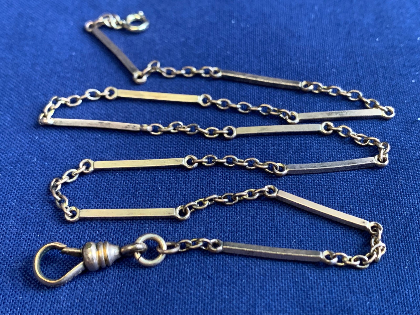 Antique 1/20 12K Gold Filled Pocket Watch Fob Vest Chain 15.5" Long Link Jewelry