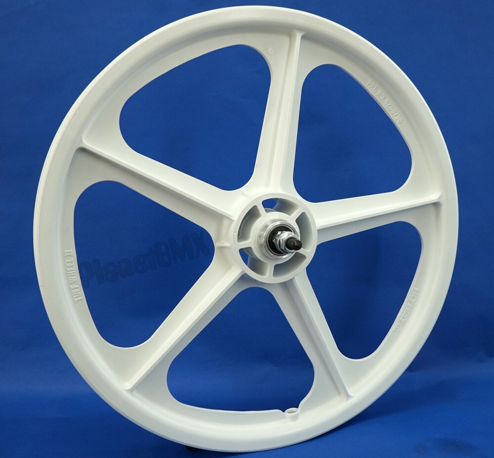 Skyway BMX 20" Tuff Wheels WHITE retro NEW wheelset sealed bearings 3/8 axles *