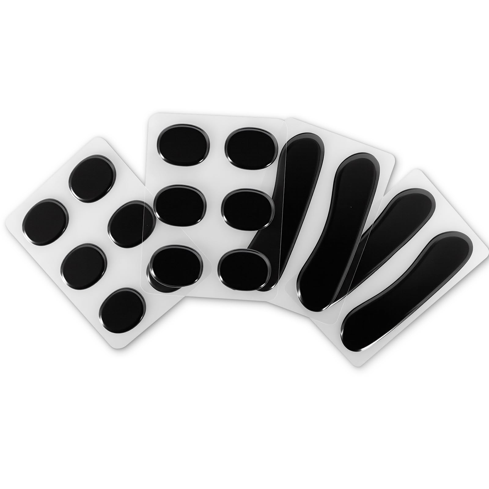 EASTROCK 16 Pieces Drum Damper Gel Pads, 2pcs Round and Long Black