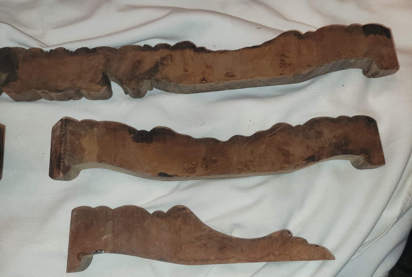 Antique 19th Century Hand Carved Architectural Scrollwork, Salvaged Sofa Apron