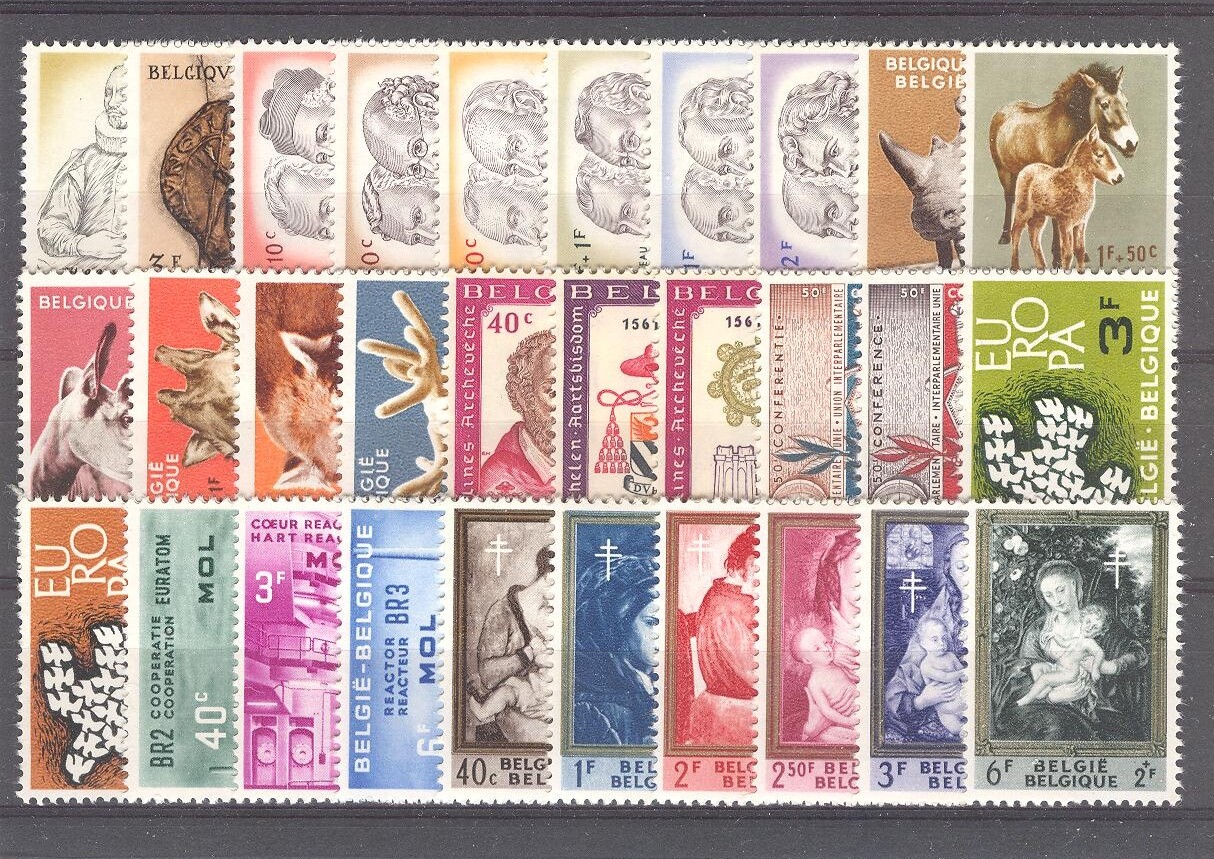 BE - BELGIUM 1961 complete year set  MNH