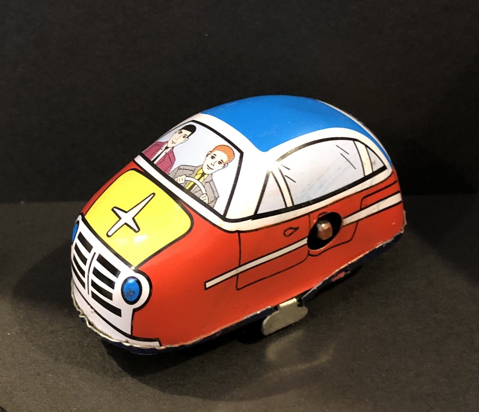 Tin Wind Up Car Little Highway Car Classic #A051- REPLICA