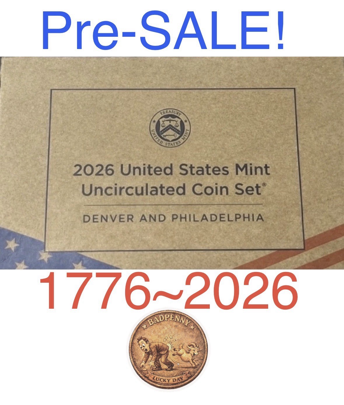 2026 USA Mint set Uncirculated 10 Coin Set P&D Mint OGP 250 Anniversary PRE-SALE