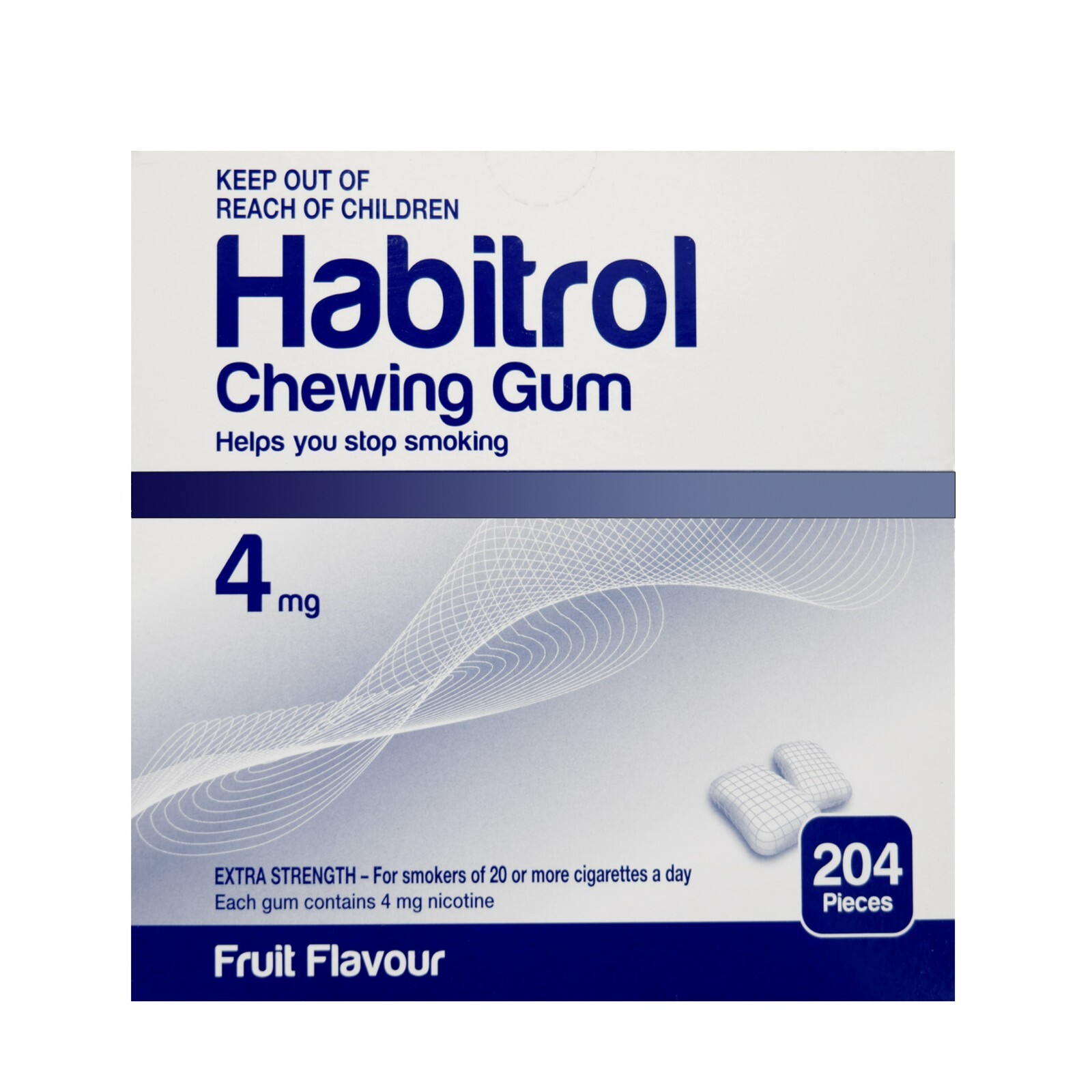 Habitrol Nicotine Gum 4mg FRUIT (408 Total Pieces. 2 Bulk Boxes) NEW 01/2025