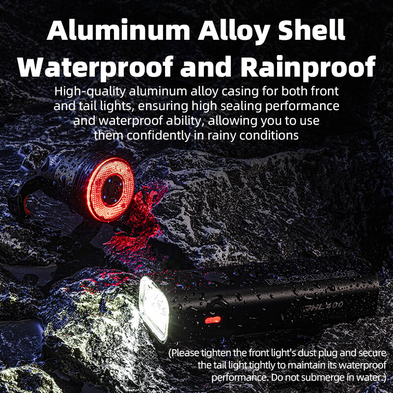 ROCKBROS Bicycle Light Sets MTB Bike Front Rear Lamp USB-C LED Headlight 1500LM