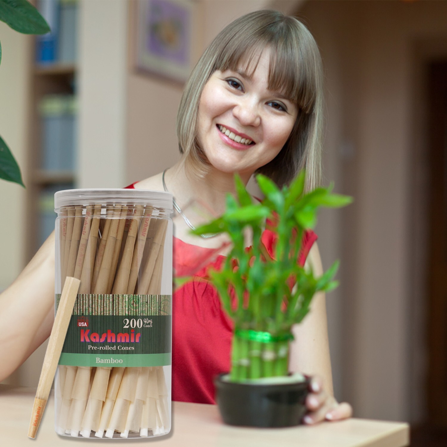 Pre Rolled Cones King Bamboo Rolling Papers Cone Slow Burning 200 Ct by Kashmir