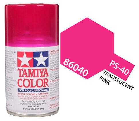Tamiya 86040 PS-40 Translucent Pink Polycarbonate Spray Paint 100ml - US