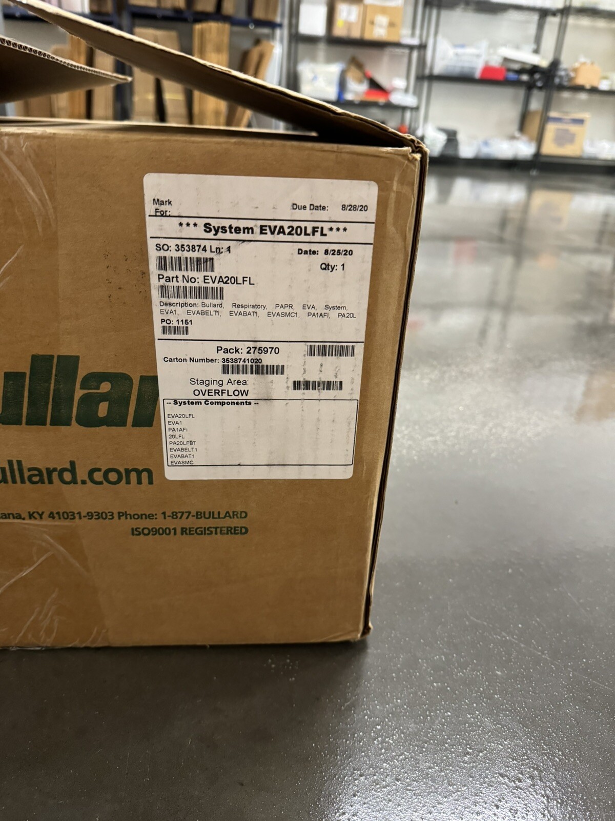 Bullard PAPR EVA20LFL with Powered Respirator And Blower Good Battery Charger