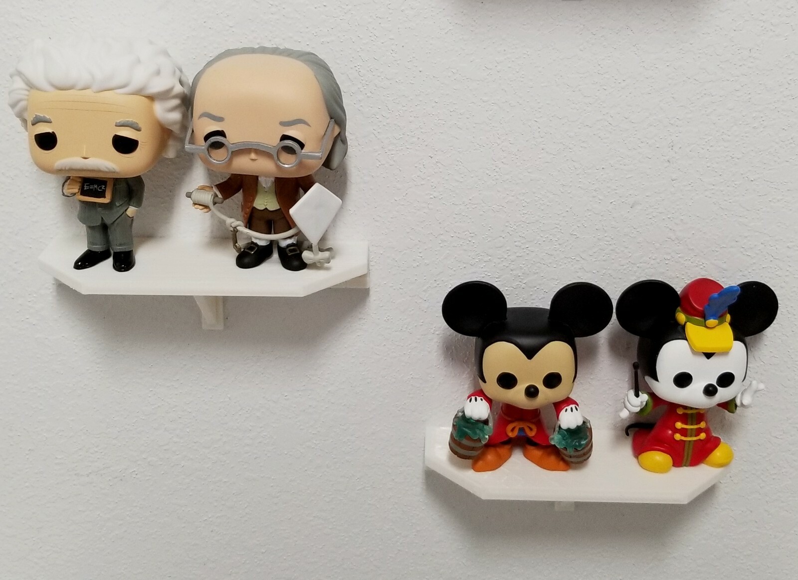 Two 6" x 2" Small White Wall Shelves No Hole No Nail install uses 3M Command