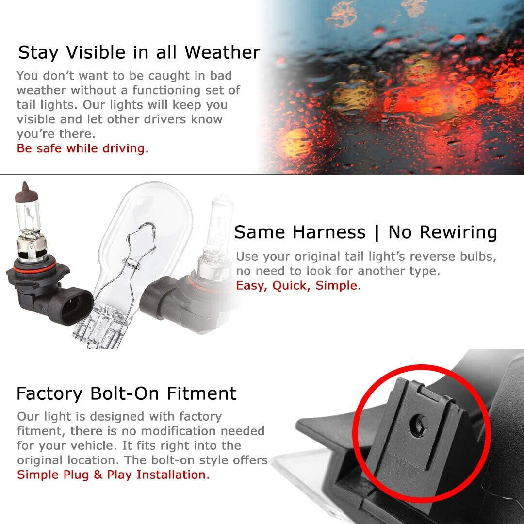 Pair Tail Lights Rear Brake Lamps L+R For 99-06 Chevy Silverado 1500 2500 3500