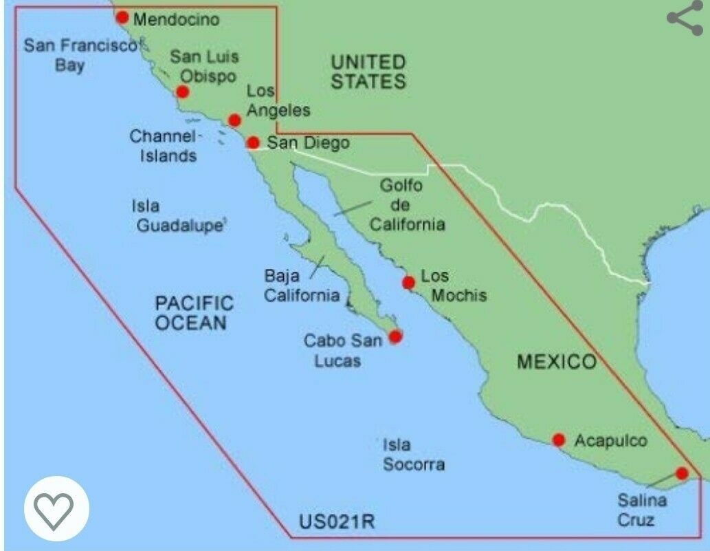 Garmin BlueChart CALIFORNIA - MEXICO MUS021R Navigation Data Card Chart Map Chip