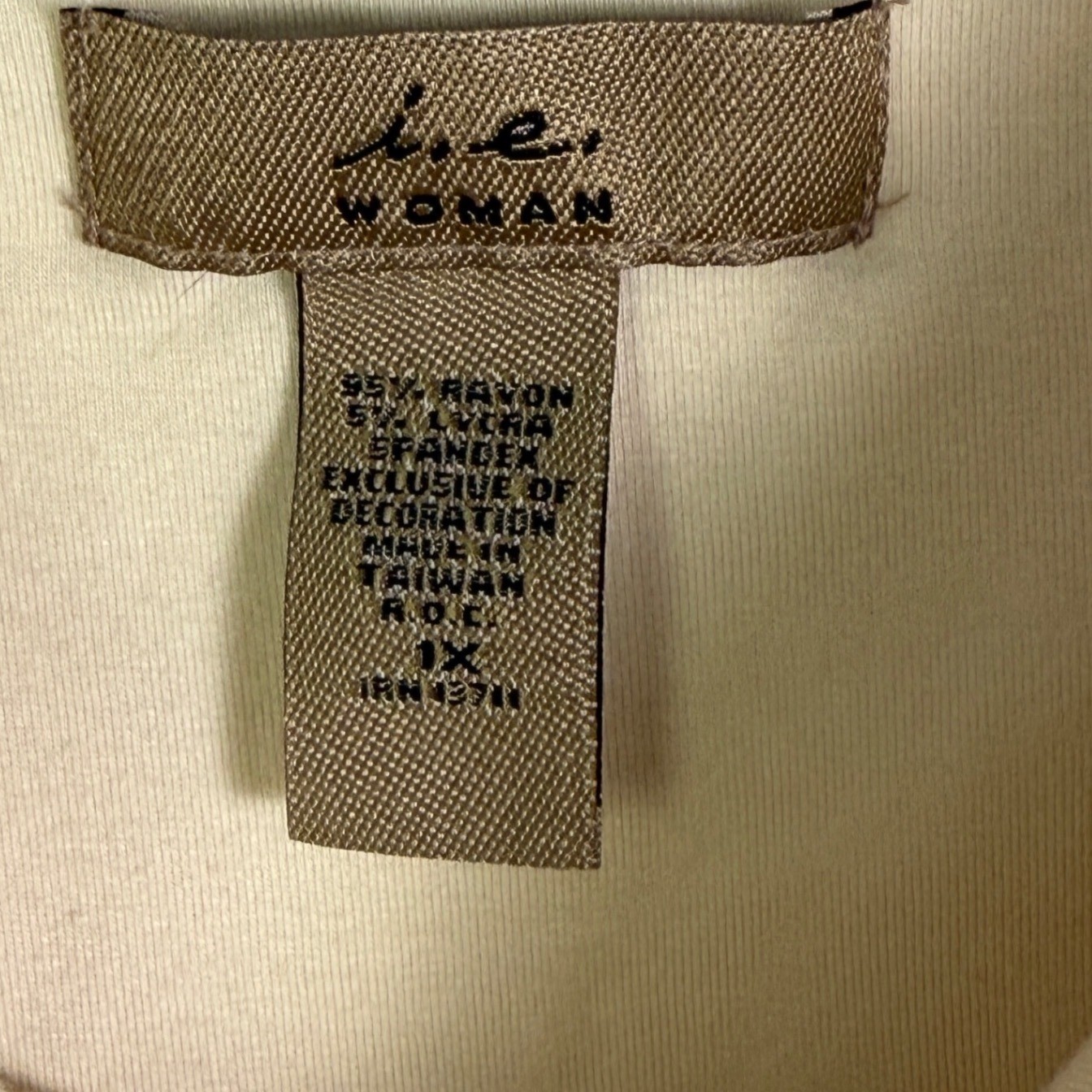 Vtg Y2K i.e. cami top Woman's Sz 1X Lace Trim Cream Layering Fairy Cottagecore