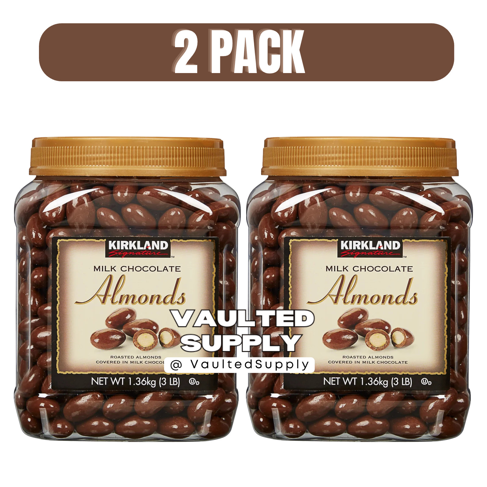 Kirkland Milk Chocolate Almonds 3 lb Each (2 Pack) – Fresh Costco Bulk Chocolate