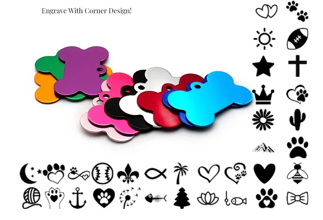 Personalized Bone Aluminum Pet ID Tags Collars Custom For Dog Cat Engraved | NEW