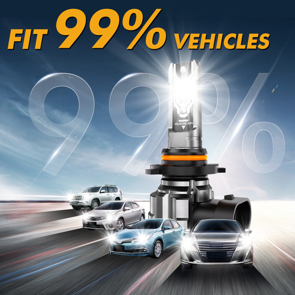 AUXBEAM H10 LED Fog Light Driving Bulbs 9145 9140 White 6000K Super Bright 120W