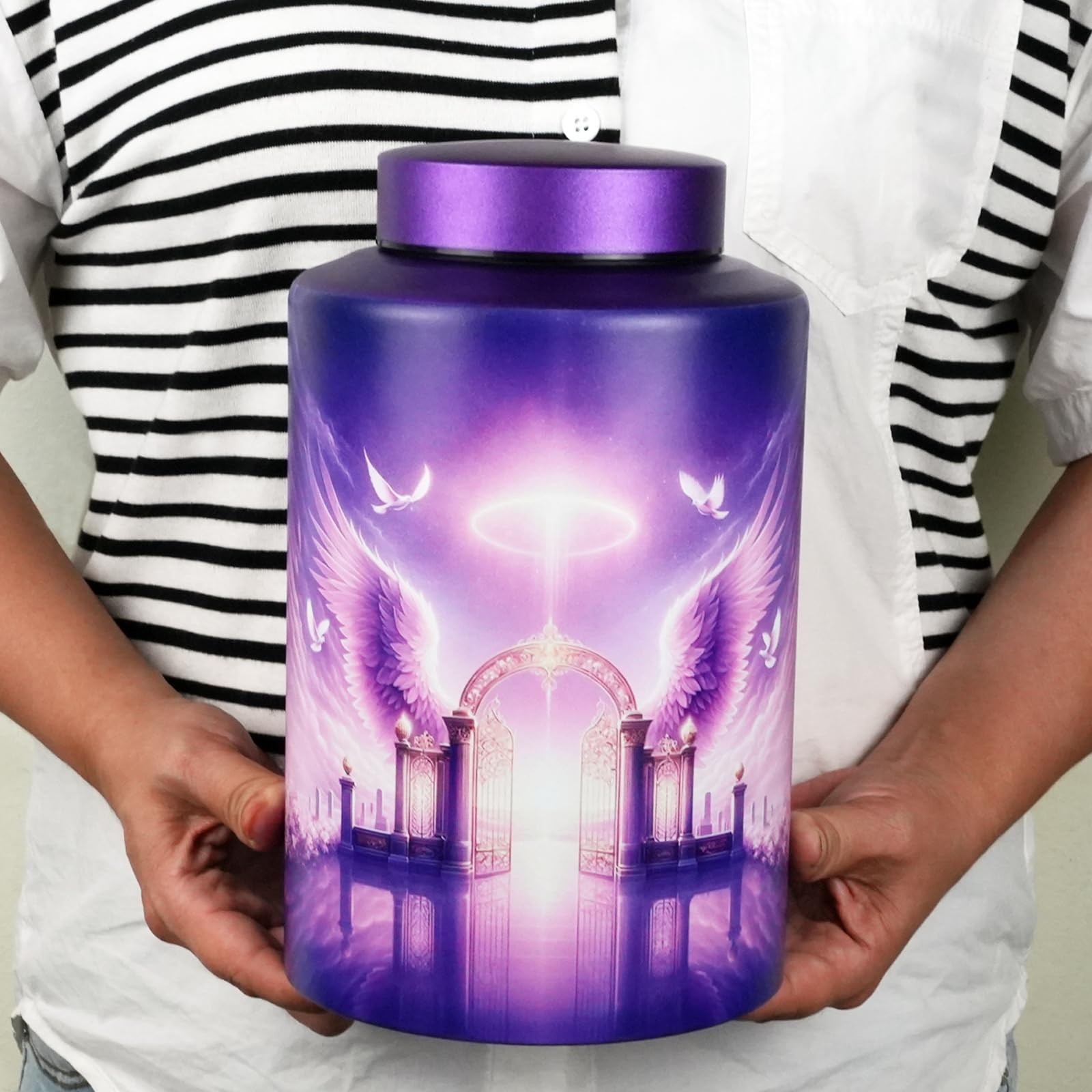 Mianachilu Large Cremation Urn for Adult Female Male 220 lbs, Purple