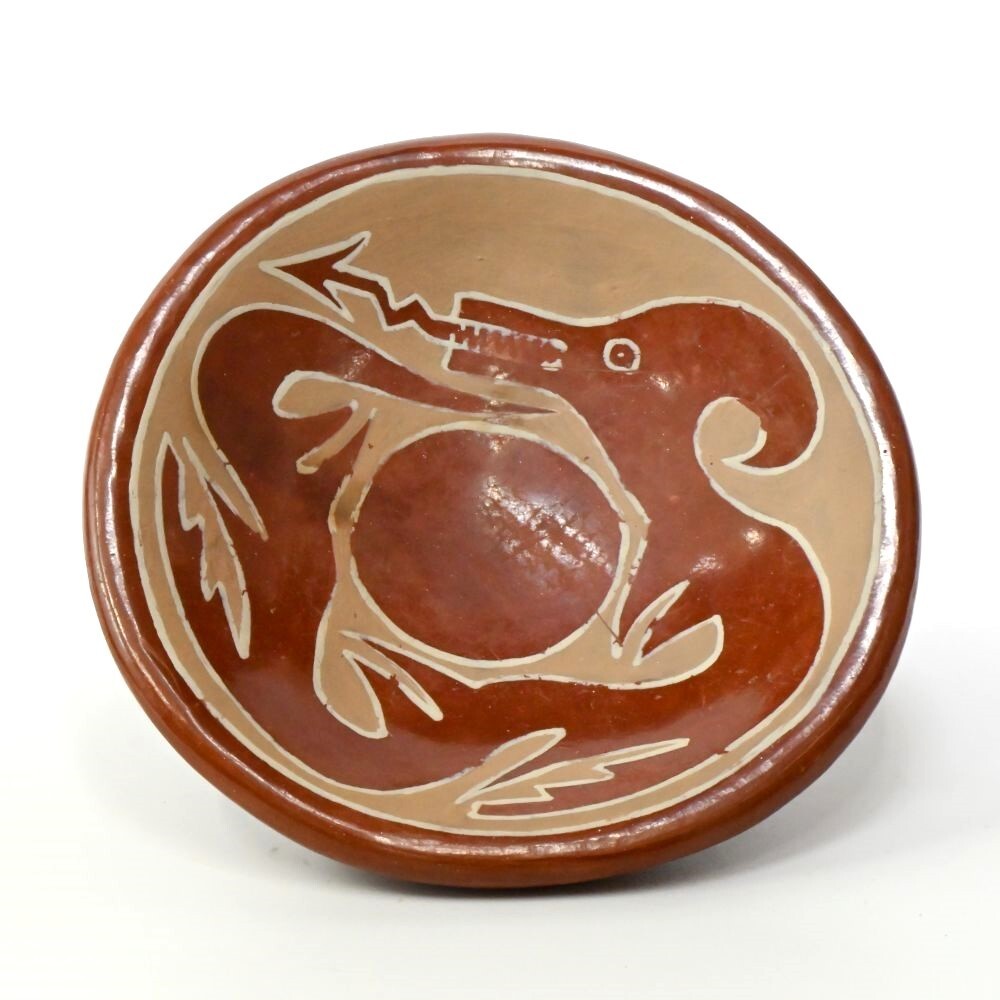 Santa Clara Red Plate Water Serpent by Ursulita Naranjo