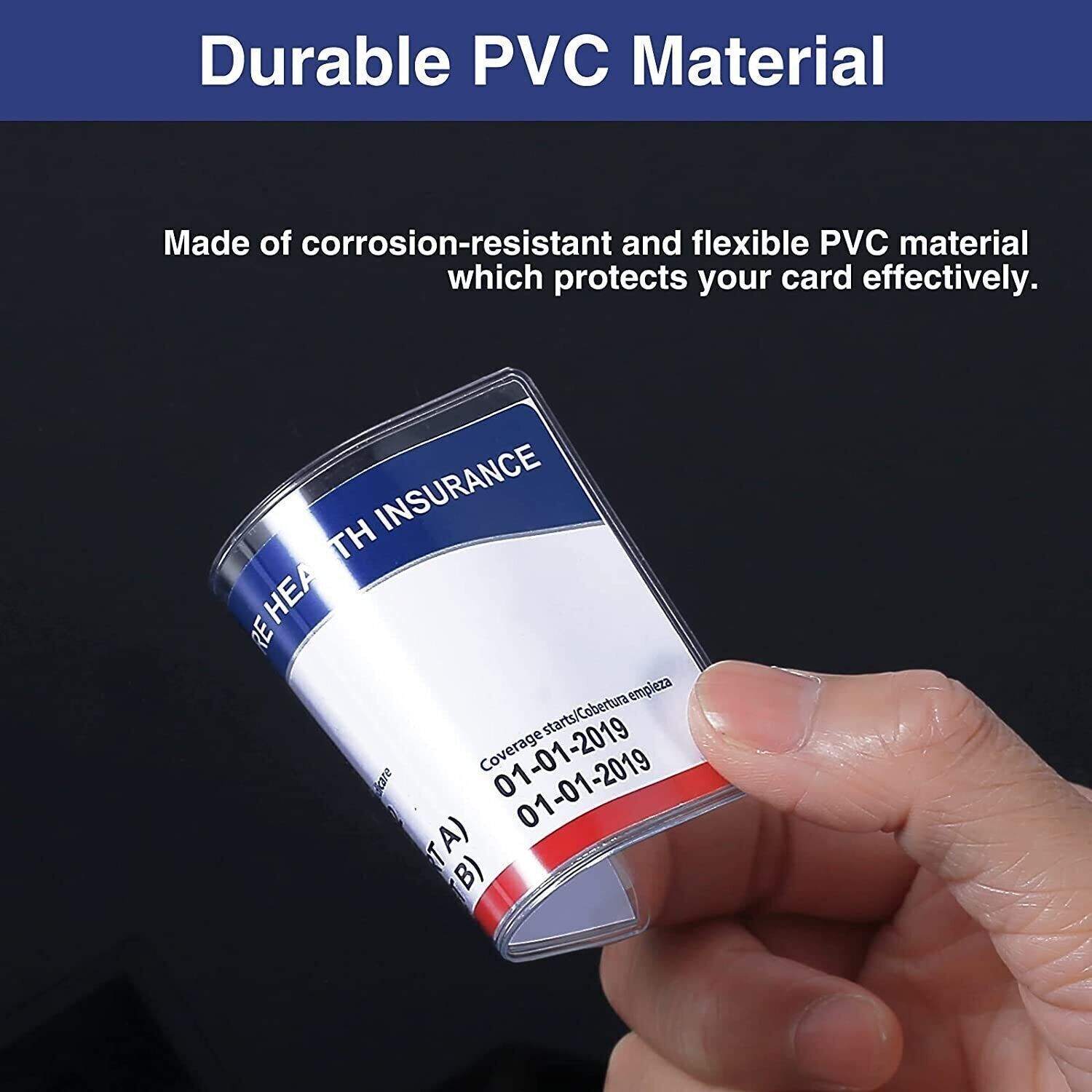 5-Pack Medicare Holder Protector Sleeves Clear PVC For Credit Card Business Card