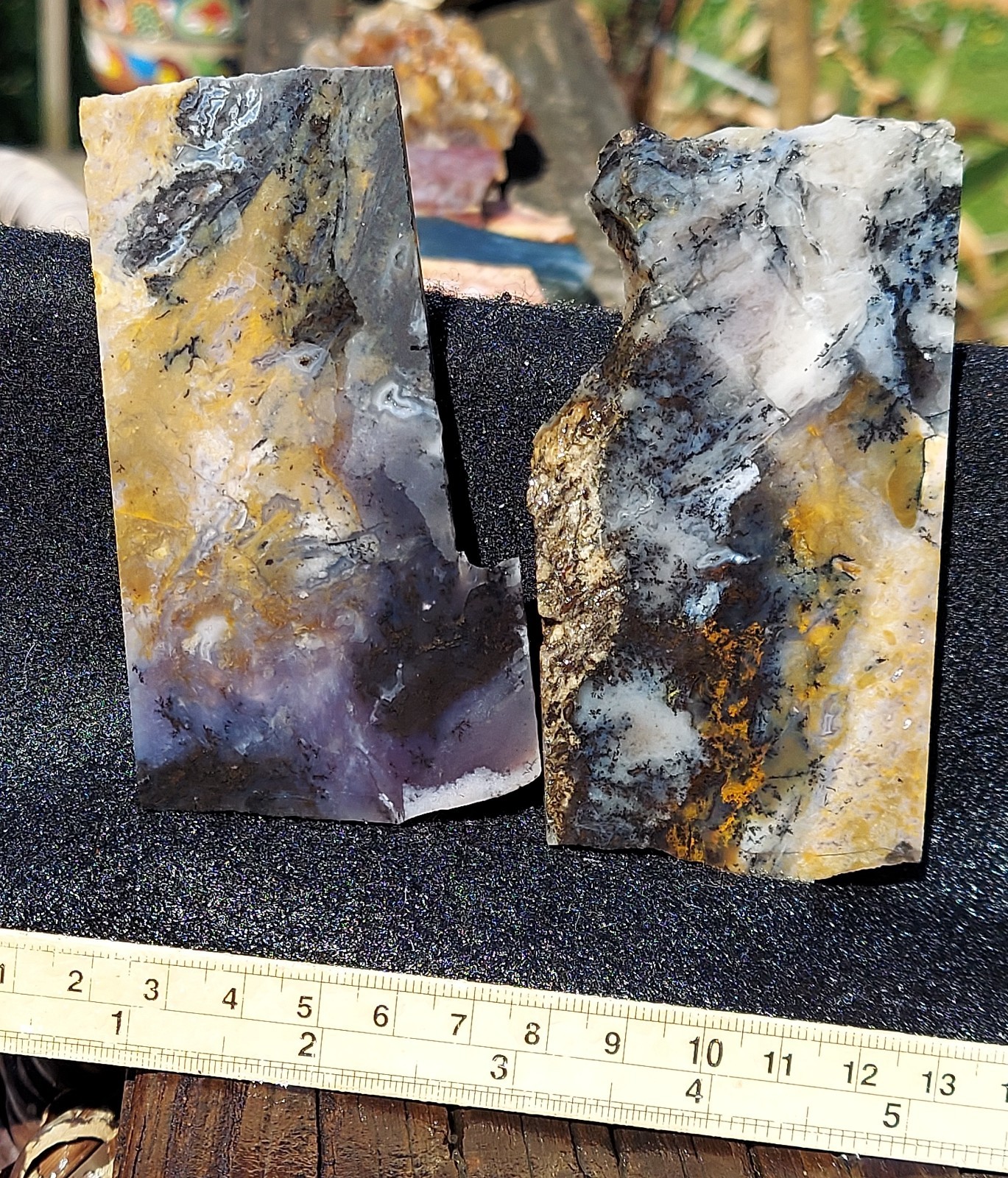 Beautiful Amethyst Sage Chalcedony Pair of Slabs