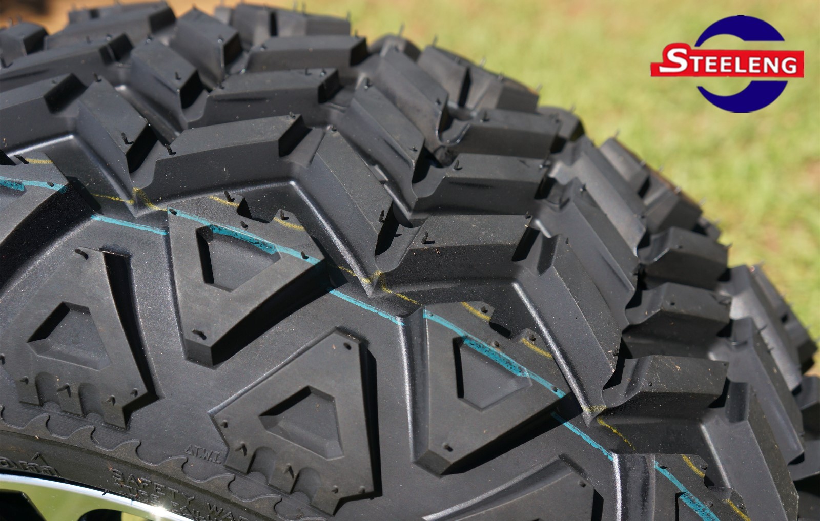 GOLF CART 14"x7" BLACK VENOM WHEELS and 23"x10"-14" DOT ALL TERRAIN TIRES (4)