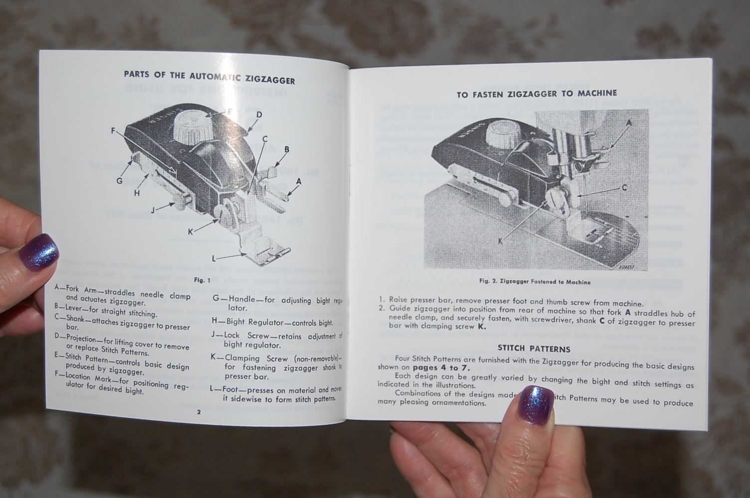 Zigzag, Zigzagger Instruction Manual 160985 for Singer Sewing Machines 221 221K.