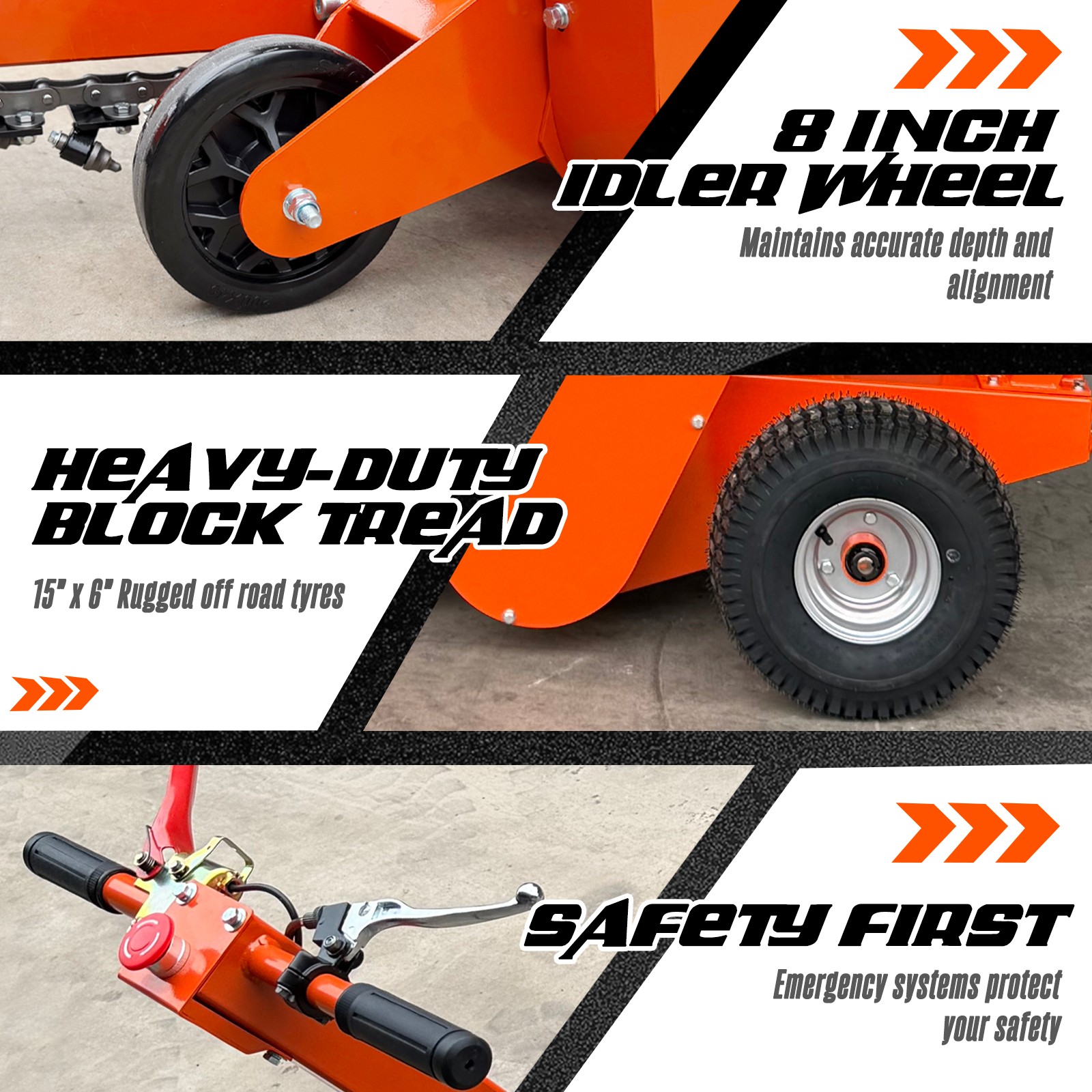 15HP E-Start Gas Powered Trencher, 420cc 24'' Trench Depth/4'' Trench Width