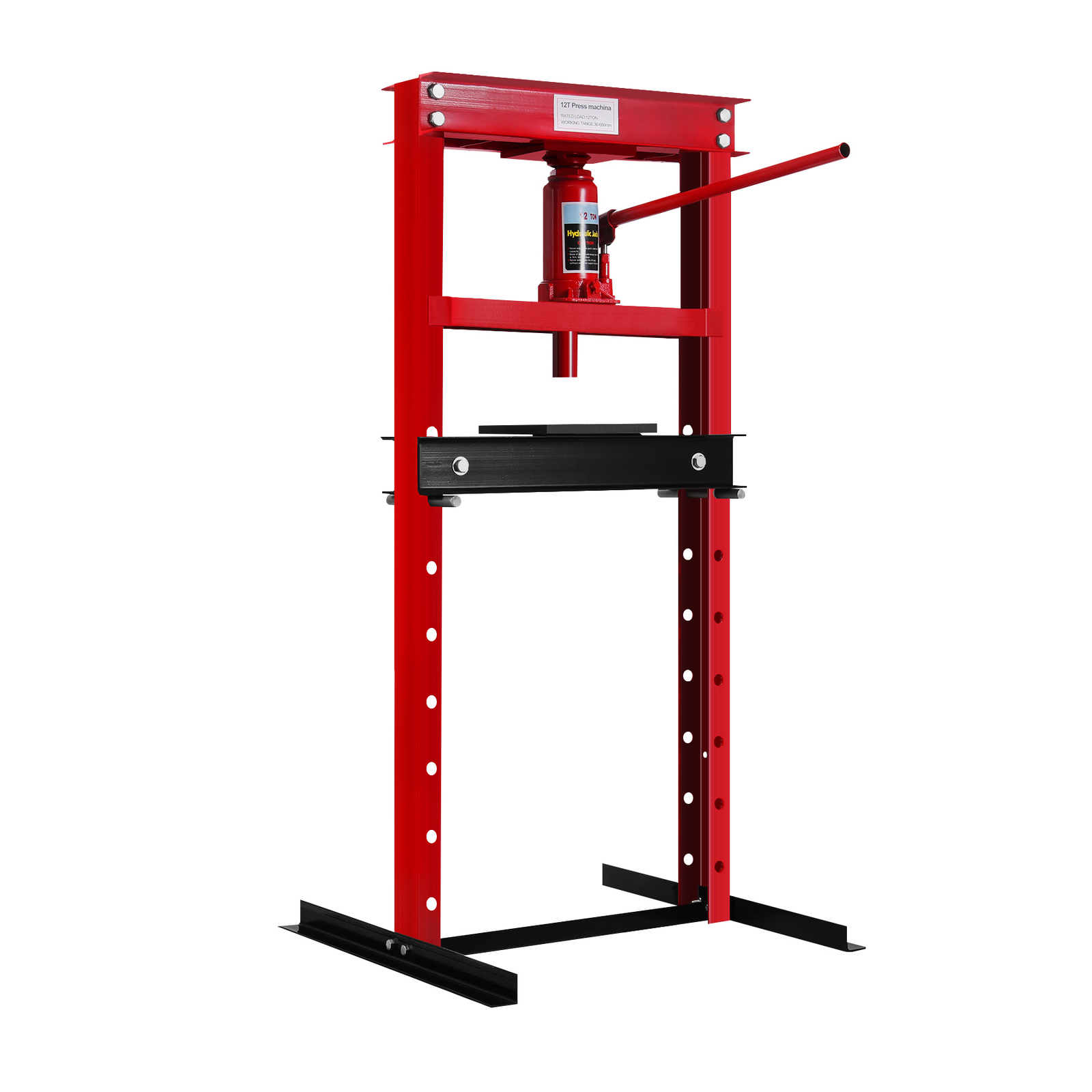 Heavy Duty Hydraulic Shop Press 12 Ton w/ Plates H-Frame Benchtop Press Stand