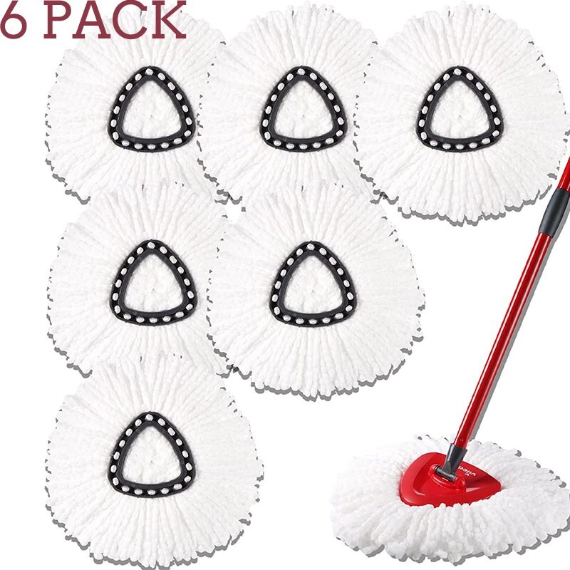 6 Pcs Replacement Microfiber Mop HEAD For O-Cedar Spin Mop Refills Easy Clean