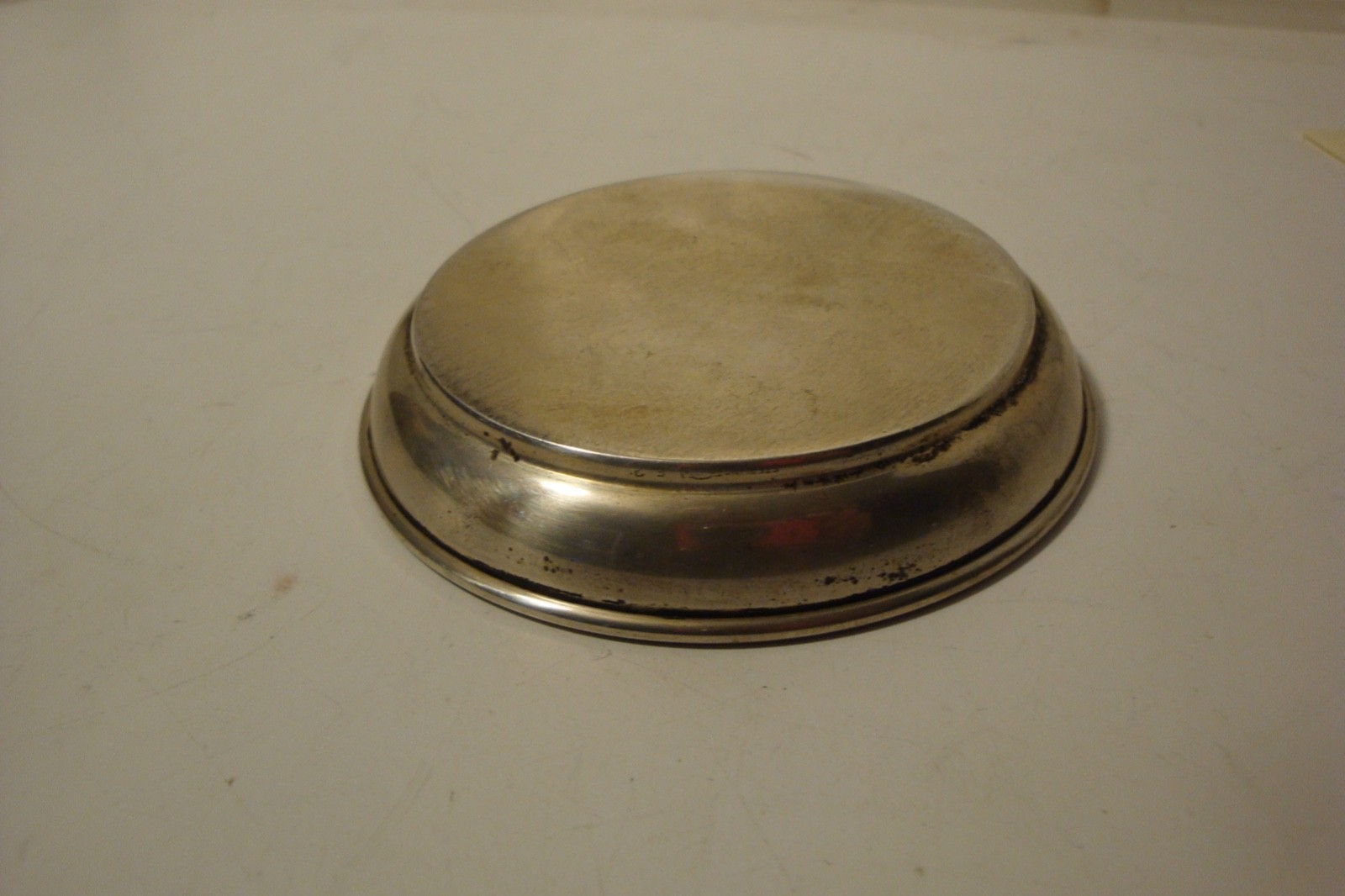 Vintage sterling silver drink coaster or butter pat monogrammed "R" 58 grams