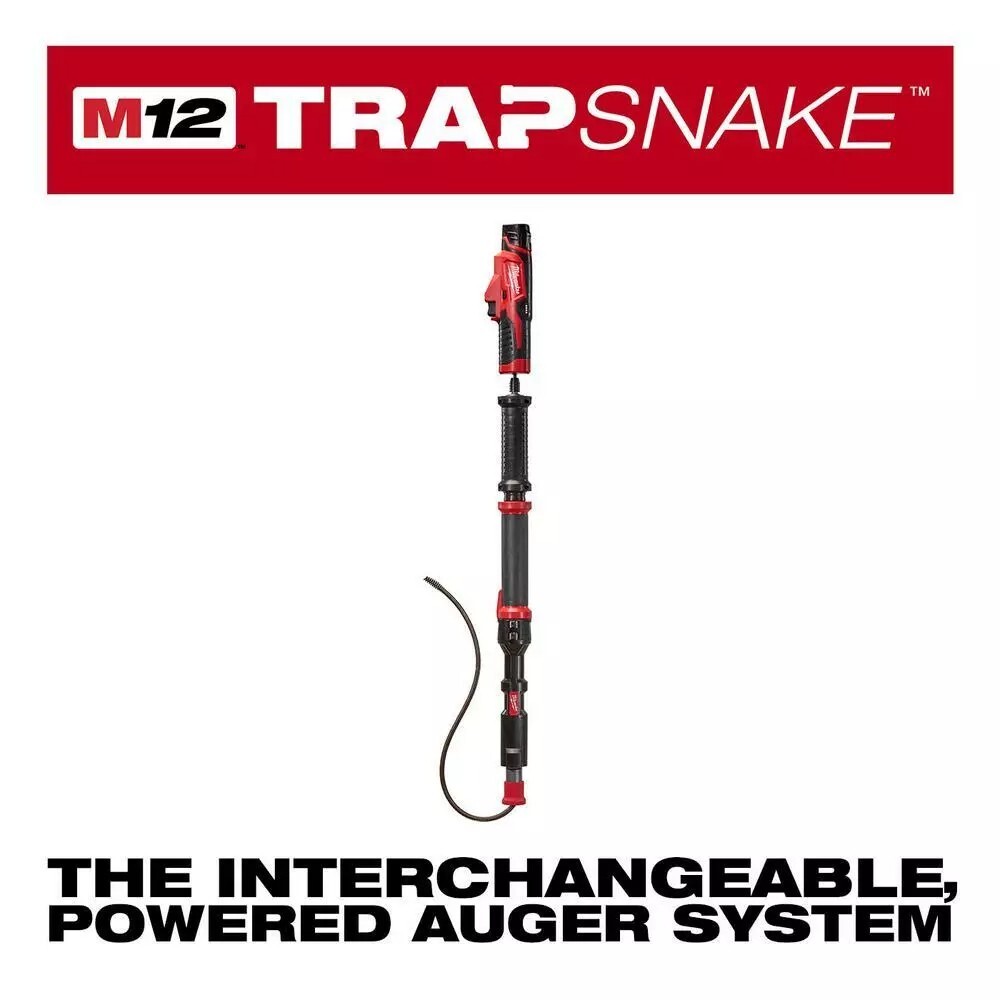 Milwaukee 2574-21 M12 Trap Snake 12-Volt Lithium-Ion Cordless 4 ft. Urinal Auger