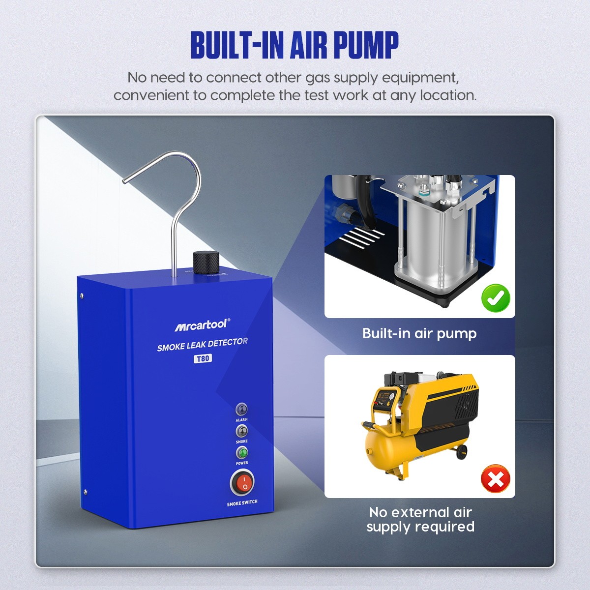 Automotive Smoke Machine EVAP Car Pipe System Vacuum Leak Tester Diagnostic Tool