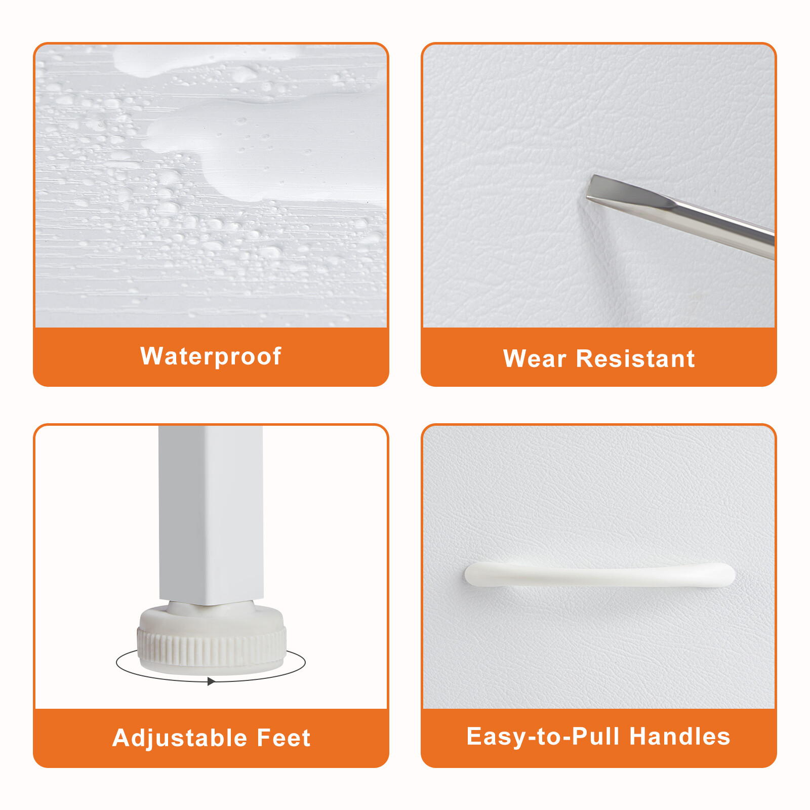 Skinny 4-Drawer Dresser - Fabric Storage Tower, Chest of Drawers for Bedroom