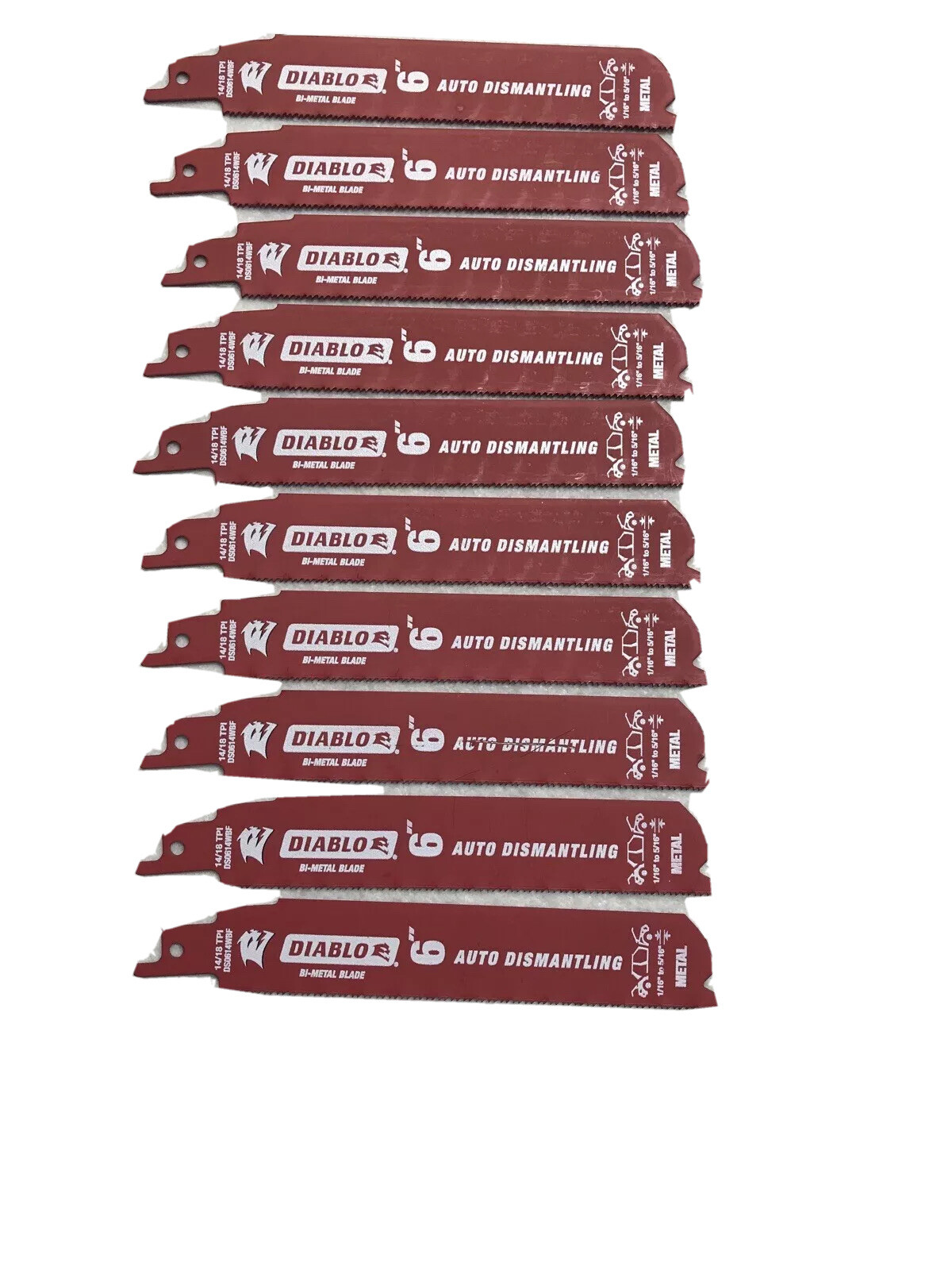 50 Reciprocating Saw Blades Diablo 6" 14/18 TPI Auto Dismantling 5 Ten Packs