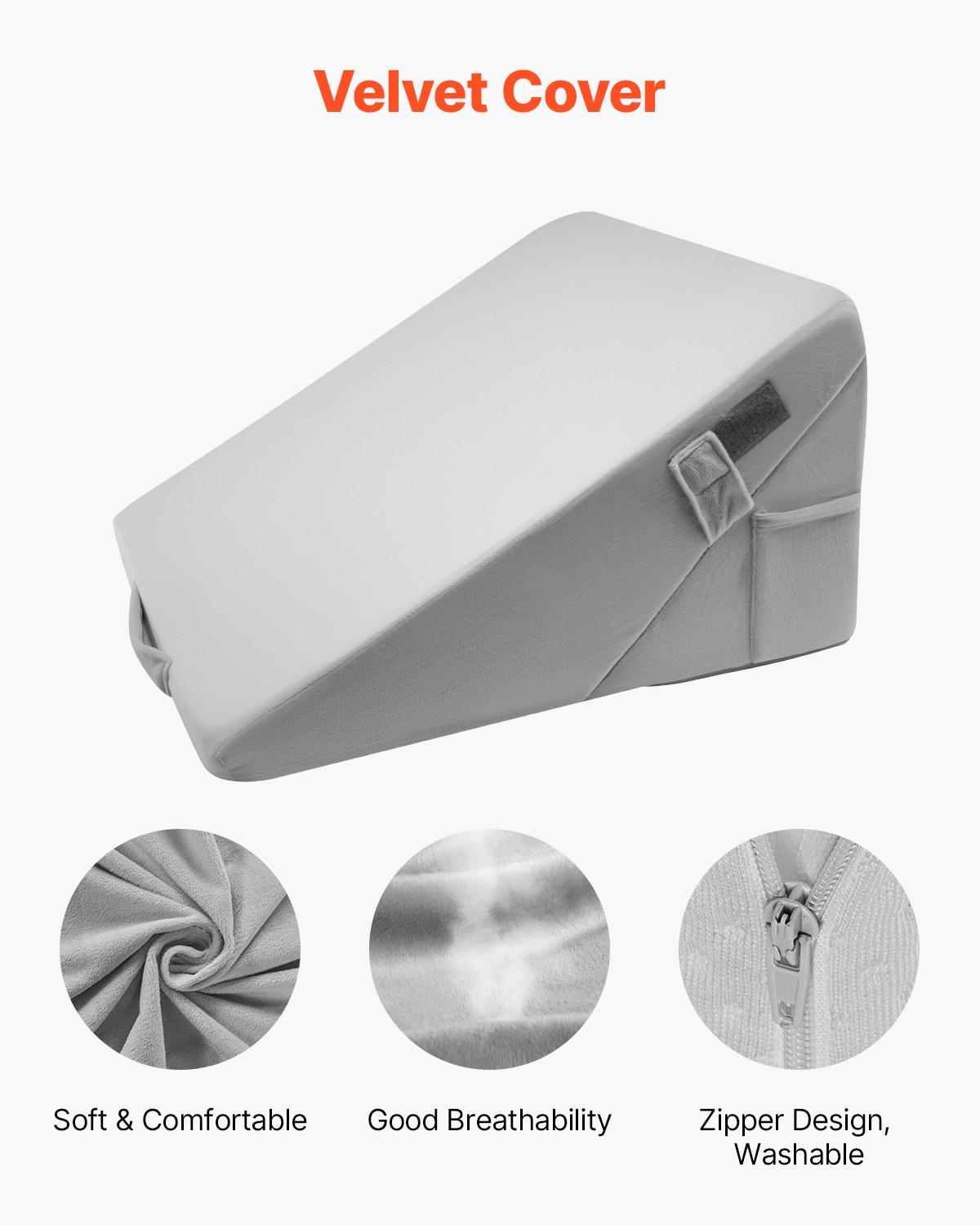 VEVOR Orthopedic Bed Wedge Pillow Adjustable Washable for Back Leg Neck Sleeping