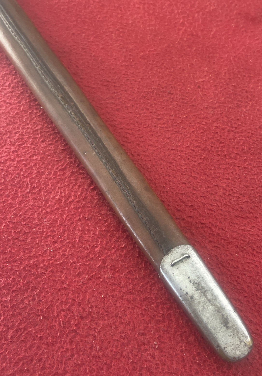 WWI English Pattern 1907 Bayonet & Leather Scabbard By Vickers 2-18