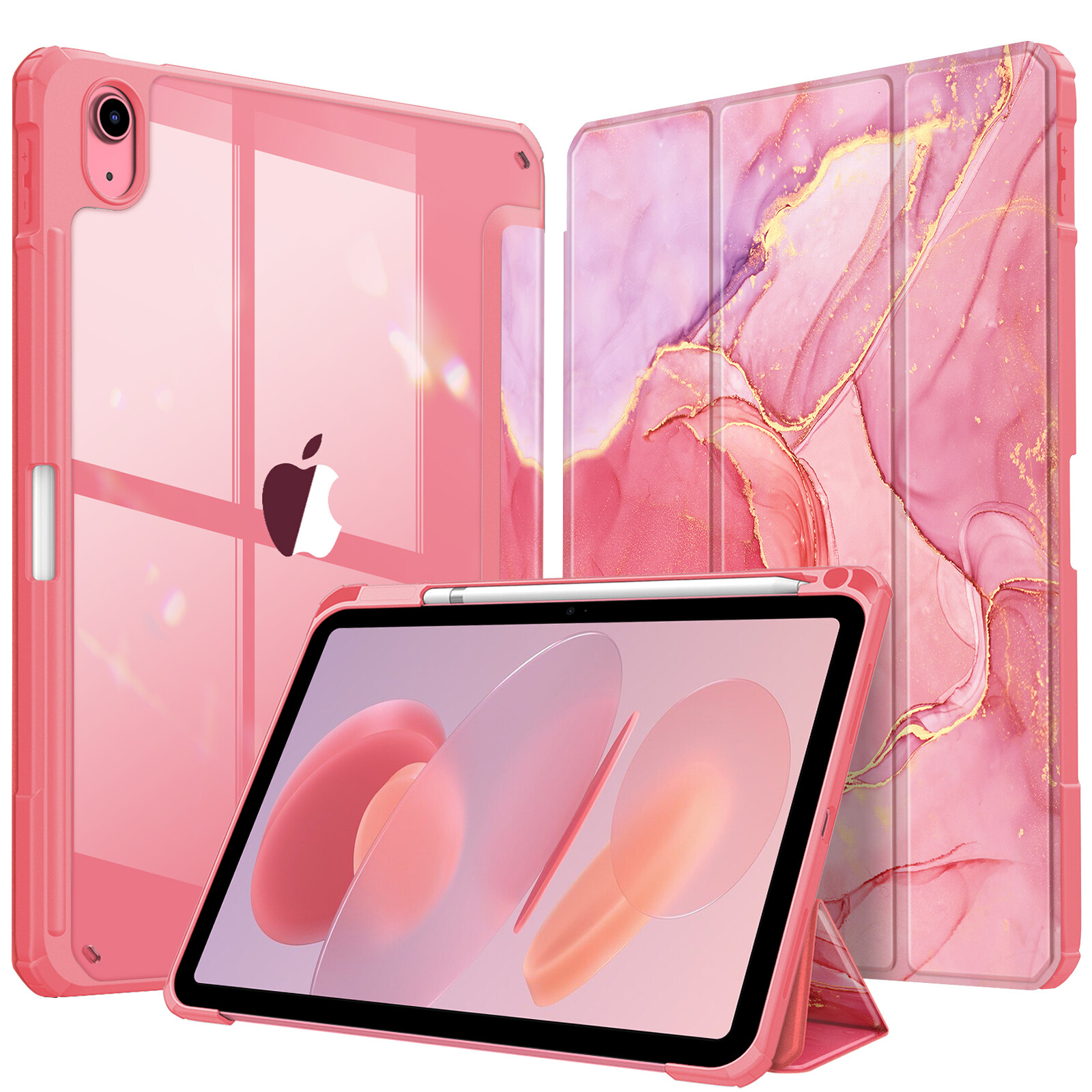 Slim Case for iPad 10th Gen (2022) Clear Back Shell Shockproof Smart Stand Cover