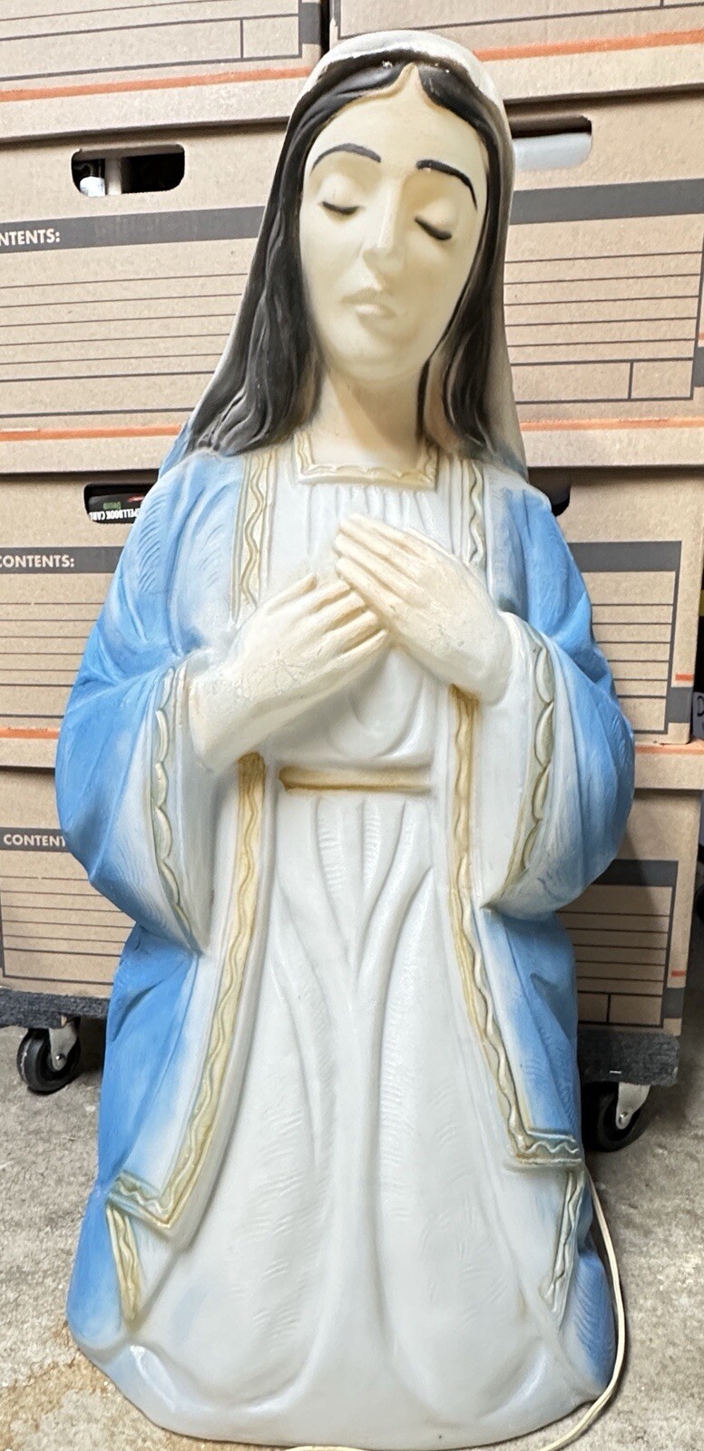 Vintage Mary Nativity Blow Mold Yard Decor Works