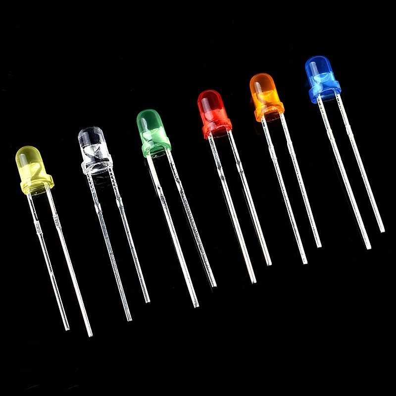200Pcs 5mm 3mm LED Light Kit Yellow White Blue Red Green Assortment with Case