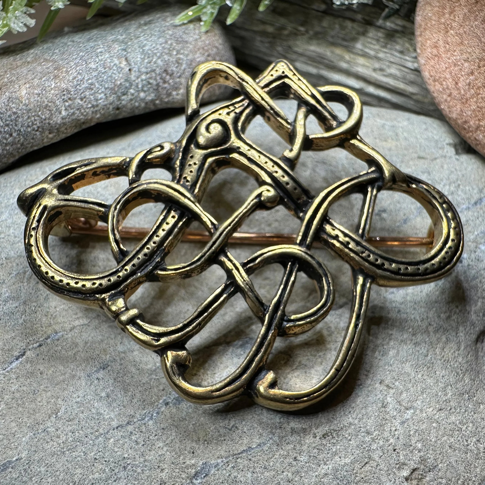 Trollaskogur Celtic Viking Brooch Pagan Historical Replica Pin LARP Bronze
