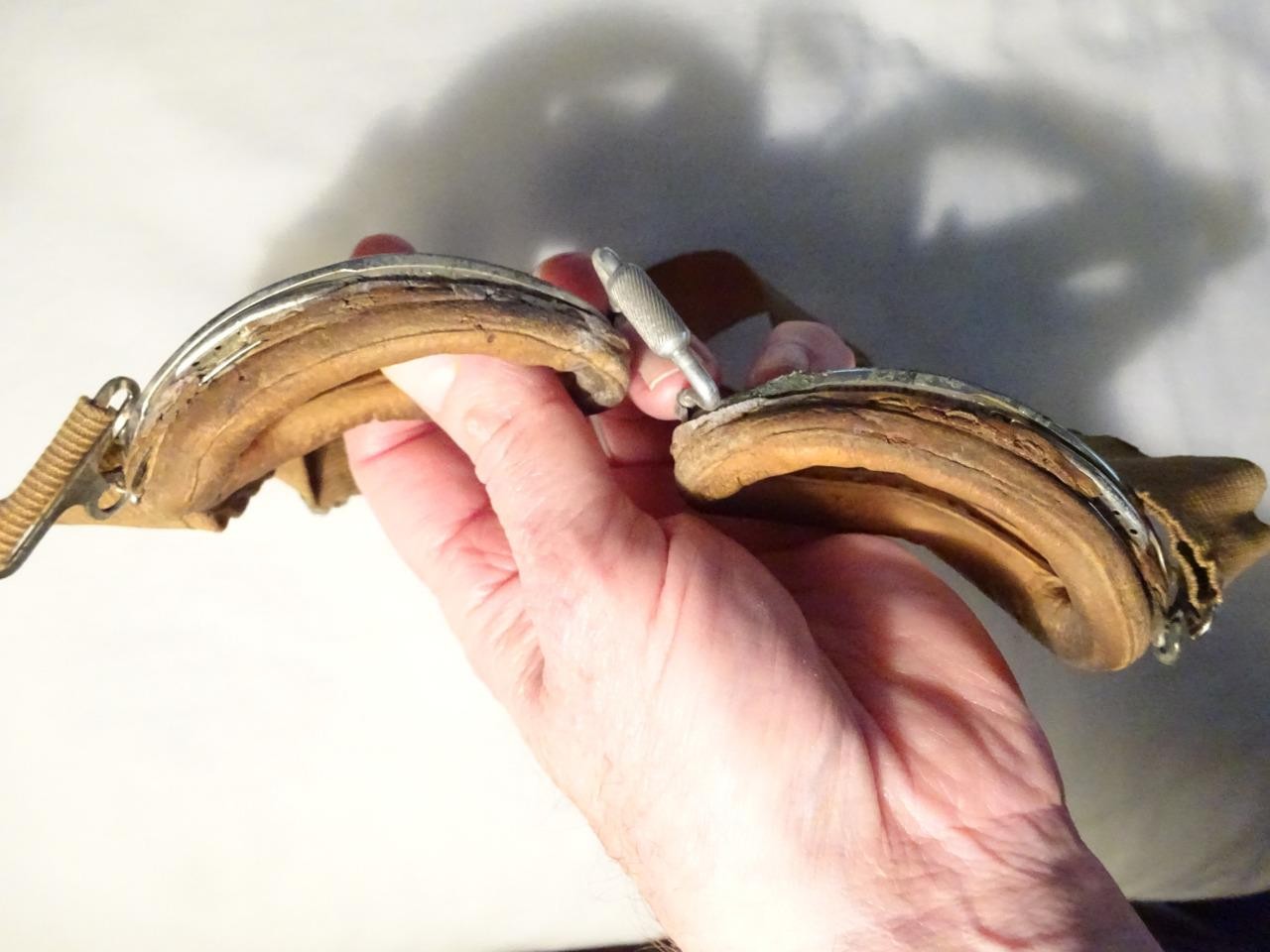 ANTIQUE C1928 "AVIATOR PILOT GOGGLES" Luxor No.7/Tin E.B. MEYROWITZ